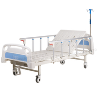 Single crank manual ABS hospital bed with TPR castors